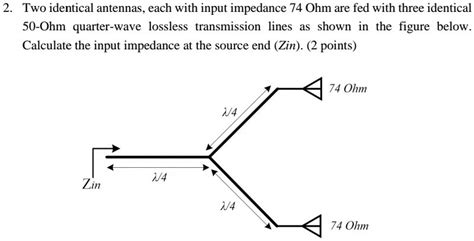 Two Identical Antennas Each With An Input Impedance Of 74 Ohms Are