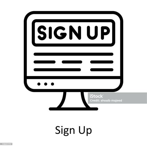 Sign Up Vector Outline Icons Simple Stock Illustration Stock Stock