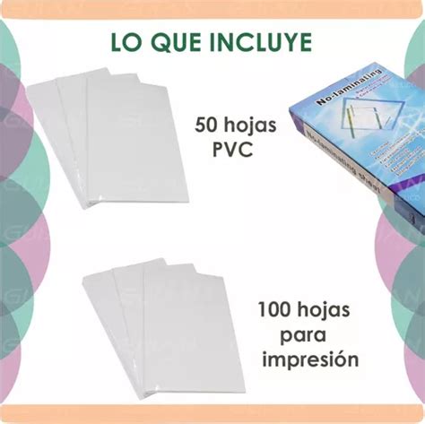 Paquete Hojas Pvc Credencial La Mejor Calidad En Venta En