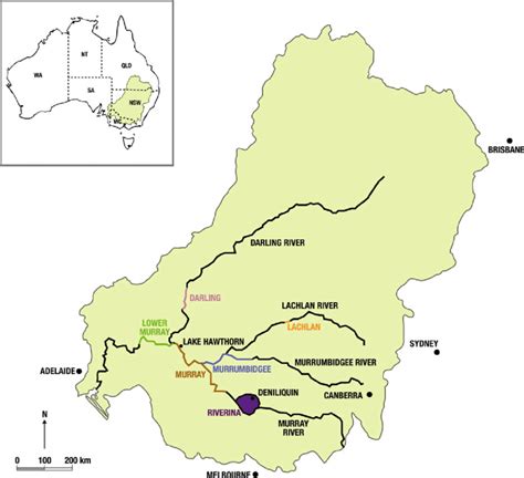 Location Of The Murray Darling Basin And Its Major Rivers In