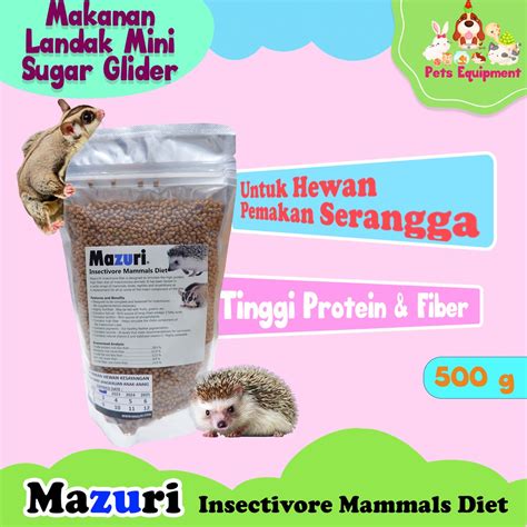 Jual MAKANAN LANDAK MINI SUGAR GLIDER MAZURI 500GR MAZURI INSECTIVORE