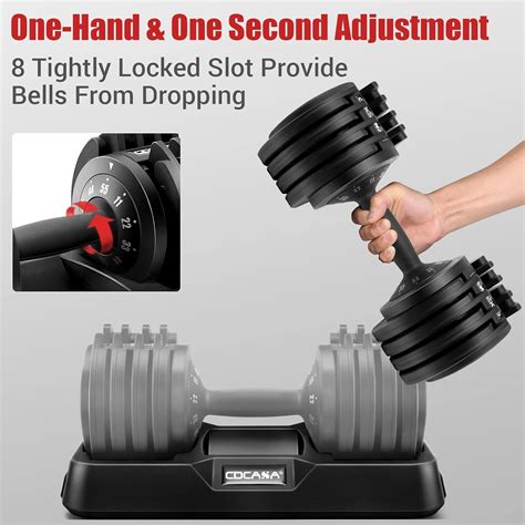 Adjustable Dumbbells Set Pairs 55LBS Weights Of 2 Exercises Home