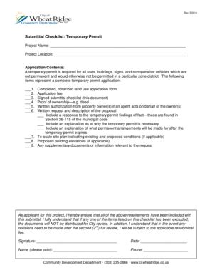 Fillable Online Ci Wheatridge Co Submittal Checklist Final Development