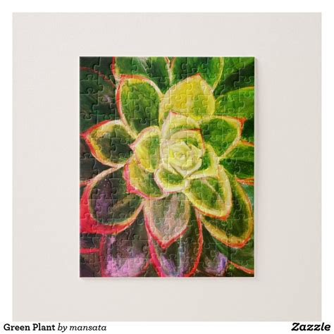 Green Plant Jigsaw Puzzle Zazzle Plant Art Green Plants Leaf Art