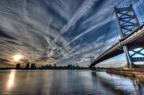 Philadelphia Skyline Camden View Of Ben Franklin Bridge Photograph By