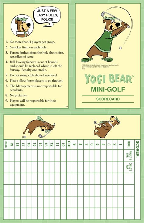 Free Printable Mini Golf Scorecard