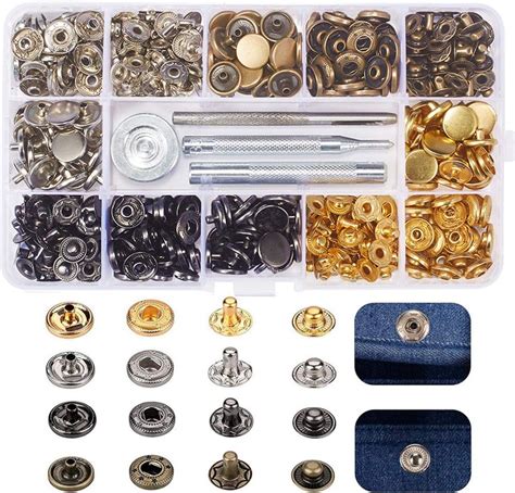 Snap Fastener Kitmetal Snaps Buttons With Fixing Tools 4