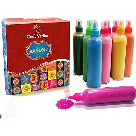 Buy Artonezt Rangoli Tool Kit Pack Of Rangoli Color Powder Bottles