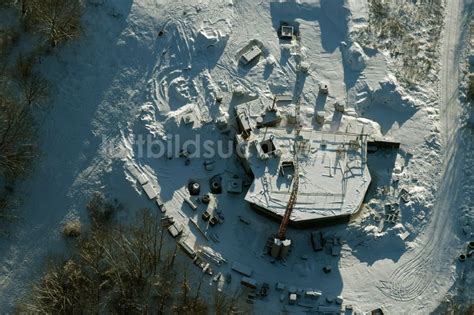 Luftbild Berlin Winterlich Mit Schnee Bedecktes Gel Nde Der