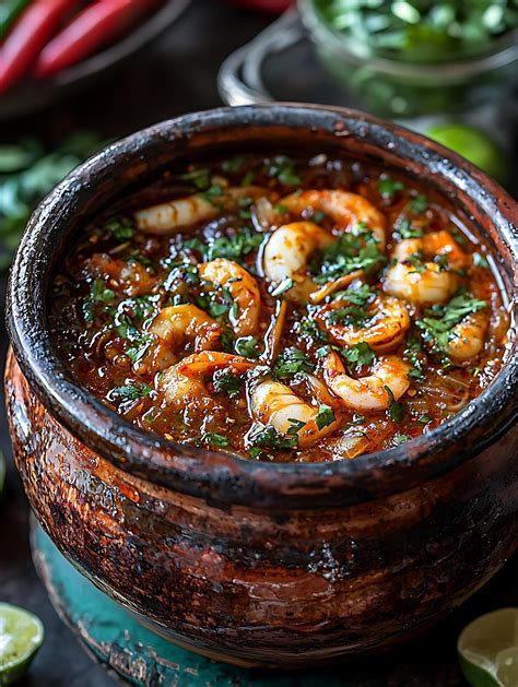 Savor the Rich Flavors of Spicy Shrimp Stew in a Rustic Clay Pot