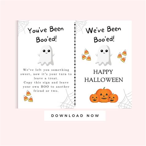 Youve Been Booed Printable Letter Halloween Boo Basket Ghost Card