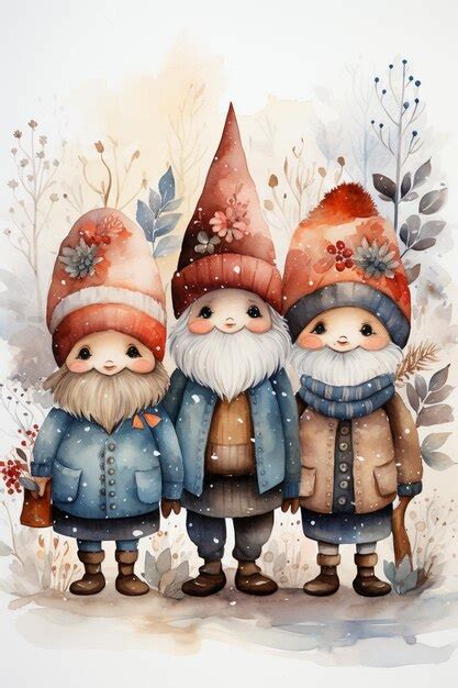 Premium Ai Image There Are Three Gnomes Standing Next To Each Other