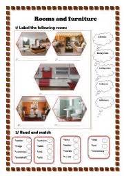 Rooms And Furniture ESL Worksheet By Zohra Bousnina