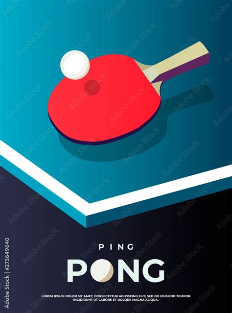 Ping Pong Poster Template Table And Rackets For Ping Pong Vector