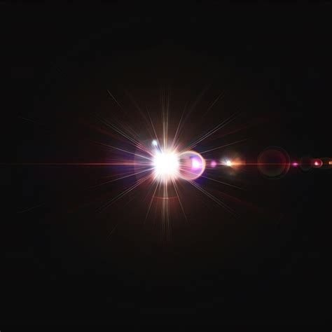 Lens Flare Effect On Black Background Premium Ai Generated Image