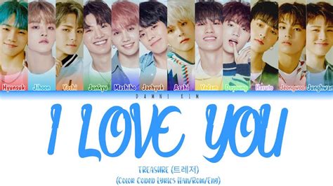 Treasure 트레저 사랑해 I Love You Lyrics Color Coded Hanromeng