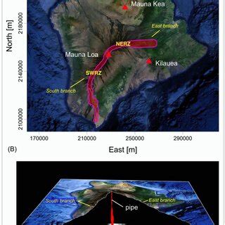 Hawai’i map. (A) Hawai’i Island. The main volcanoes are indicated; the ...