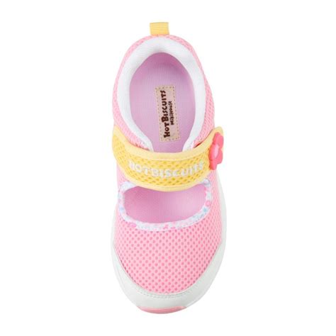 HOT BISCUITS ミキハウス ワンストラップ風 ダブルラッセル キッズシューズ 靴 くつ アウトレット ピンク マルチカラー 16cm 17cm 18cm ホットビスケッツ