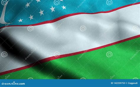 Uzbekistan Waving Flag In 3D Stock Illustration Illustration Of