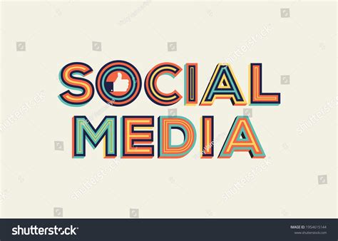 Social Media Word Modern Typography Design Stock Vector Royalty Free