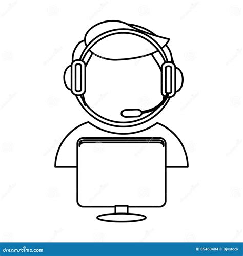 Technical Support Assistant Icon Stock Illustration Illustration Of Business Computer 85460404