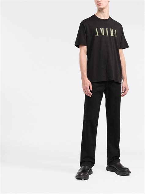 AMIRI Logo Print Short Sleeved T Shirt Farfetch