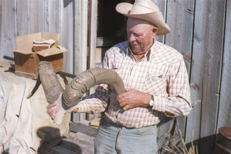 Reub Long at his ranch near Fort Rock Cave, Oregon, 1966. | Flickr