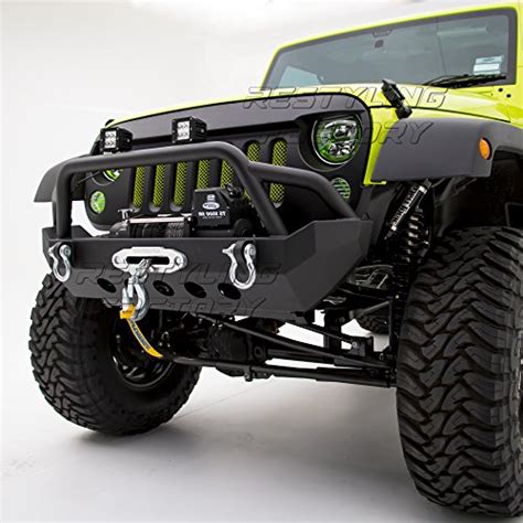 Buy Restyling Factory Black Textured Rock Crawler Stubby Front Bumper With Winch Plate For 07