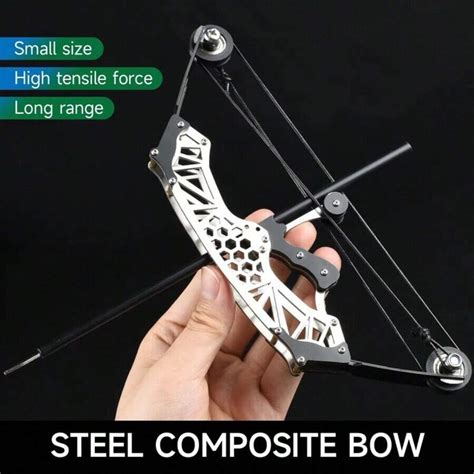 hand held mini compound bow hollow pulley short axis bow stainless