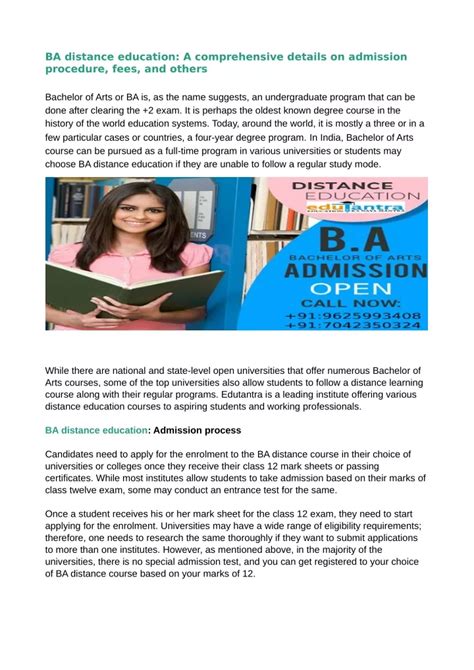 Ppt Ba Distance Education A Comprehensive Details On Admission