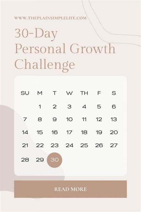 30 Day Personal Growth Challenge Ideas Theplainsimplelife