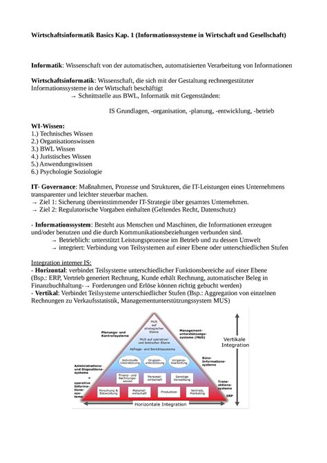 Zusammenfassung Winf Kap Bis Wirtschaftsinformatik Basics Kap