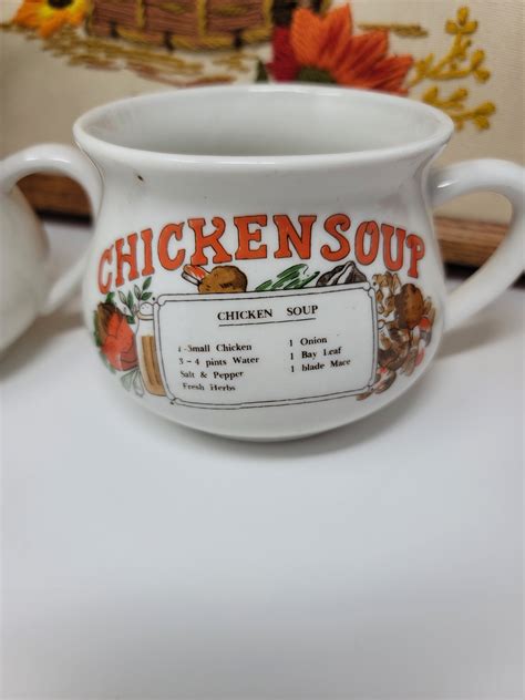 Vintage Recipe Soup Mug Bowls Etsy