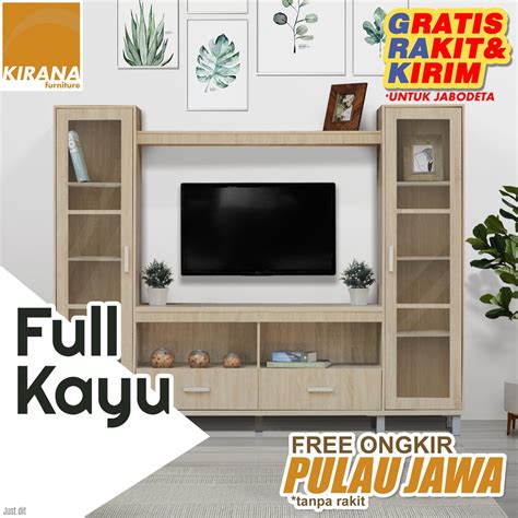 Jual KIRANA Maryland Meja TV Kayu Lemari TV BackdropTV Rak Pajangan