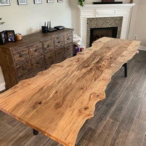 Live Edge Wormy Maple Tables Amish Made High Quality Dining