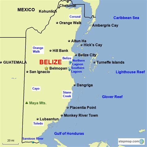 Stepmap Belize Landkarte F R Belize