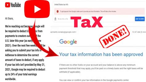 How To Fill Out YouTube TAX Information How To Submit TAX Information