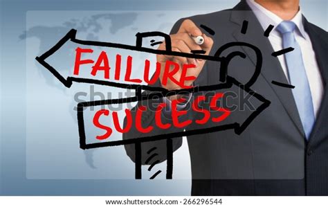 Success Failure Signpost Concept Hand Drawing Stock Photo 266296544