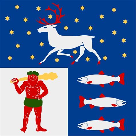 Flag Of Västerbotten County In Sweden