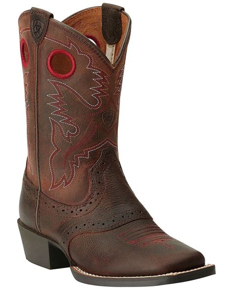 Ariat Youth Boys Rough Stock Cowboy Boots Square Toe Boot Barn