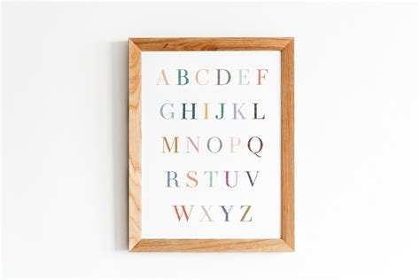 PRINTABLE Rainbow Alphabet Poster, Educational Wall Art Printable ...