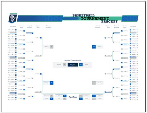 Basketball Tournament Bracket Template for Excel | Download