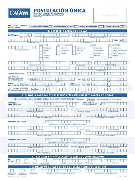 Formulario De Postulación Subsidio De Desempleo Pdf Pdf