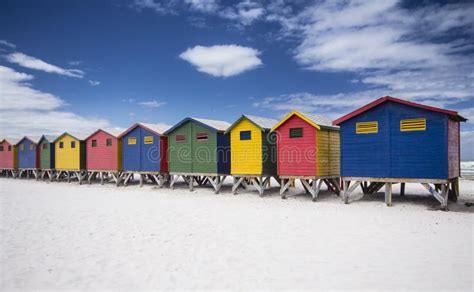 Muizenberg beach huts stock image. Image of western - 105696271