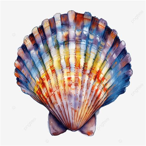 Watercolor Shellfish Seashell Shell Seashell Watercolor Png