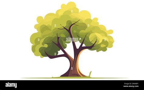 Green Cartoon Tree Vector Illustration Isolated On White Background Stock Vector Image And Art