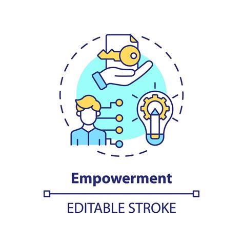 Editable Empowerment Concept Thin Line Icon Isolated Vector Representing Data Democratization