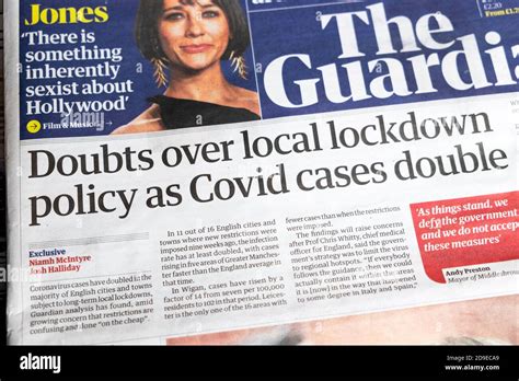 "Doubts over local lockdown policy as Covid cases double" The Guardian ...