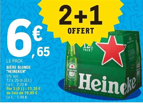 Promo Bière Blonde Heineken chez E Leclerc