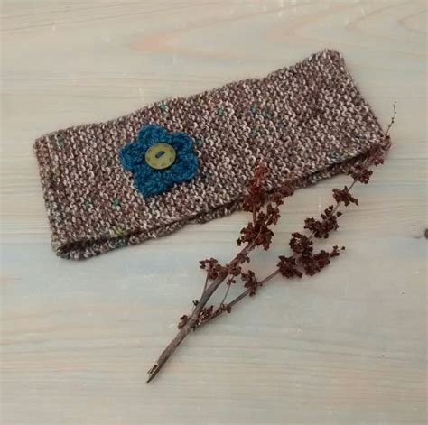 Knitted Headband With Flower Folksy